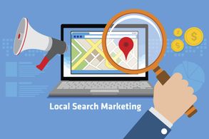 Illustration portraying local search engine optimization.