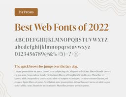 Ivy Presto Best Web Font 2022